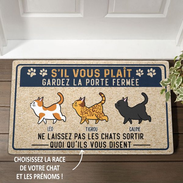 Paillasson Personnalisé - Ne Laissez Pas Les Chats Sortir Jetzt online – Bild 2