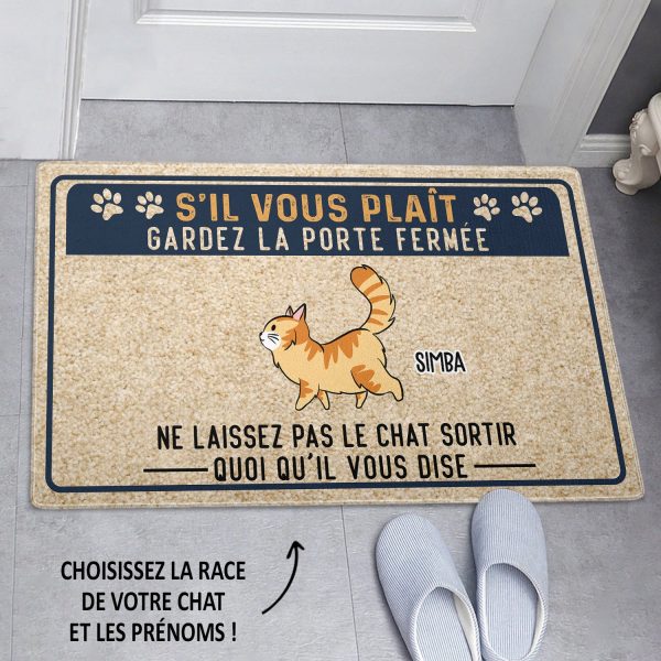 Paillasson Personnalisé - Ne Laissez Pas Les Chats Sortir Jetzt online