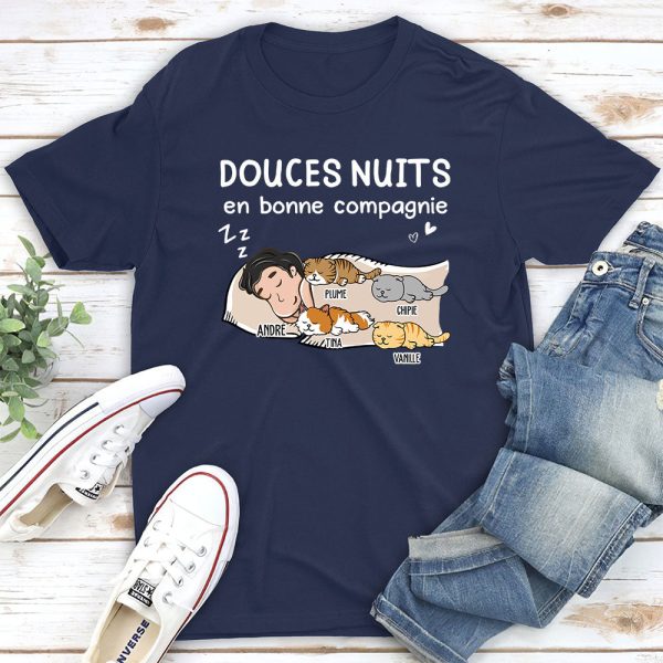 T-shirt Unisex Personnalisé - Douces Nuits En Bonne Compagnie Online-Verkauf – Bild 4